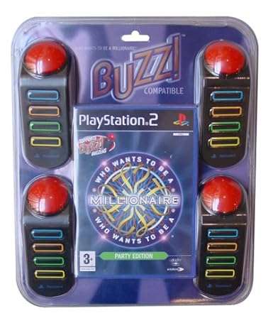 PS2 WHO WANTS TO BE A MILLIONAIRE PARTY EDITION GAME WITH BUZZERS BUNDLE / BID TO WIN