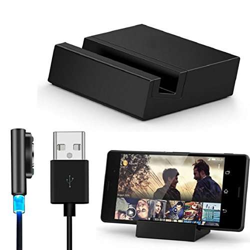 Bessky(TM) Black Friday Sale Cable Charger ,Metal Magnetic USB Cable + Desktop Dock Set for Sony Xpe