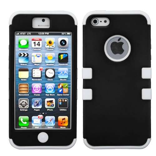 MYBAT IPHONE5HPCTUFFSO003NP Premium TUFF Case for iPhone 5 - 1 Pack - Retail Packaging - Black/Solid