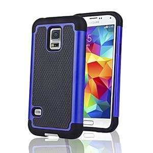 SAVFY Samsung Galaxy S5 Mini Case - Combo Heavy Duty Tough Shockproof Dustpro (Combo - Dark Blue)