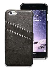 Travellever Oil Wax Leather Wallet Credit Card ID Holders For Apple iPhone Series Case Fi (Black)