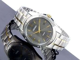 Seiko Men's SGEF85 Two Tone Stainless Steel Analog with Grey Dial Watch