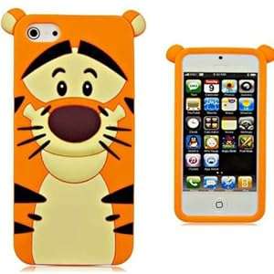 3D Cute Cartoon Silicone Monster Tiger Catt Ruerbber Back Case Cover For Apple iPhone 4/4S 5/5S (For