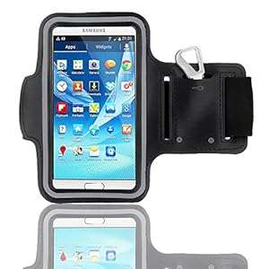 Bingsale Black Adjustable Reflective Sports Gym Jogging Armband for samsung galaxy note 4
