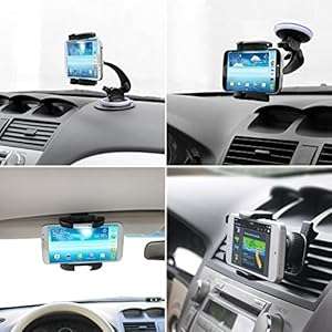 iKross 4-in-1 Universal Windshield / Dashboard / Sun Visor / Air Vent Car Mount Holder Kit For