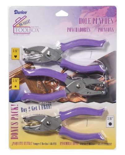 Darice,1201-15 Value Pack Hole Punches in 3 Shapes
