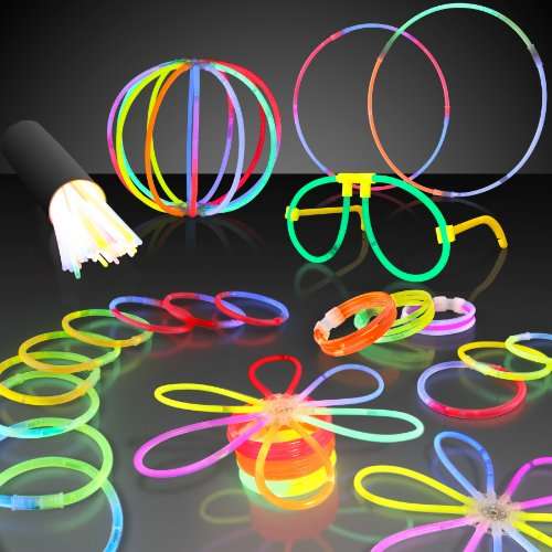 100 8" Premium Glow Stick Bracelets Party Pack