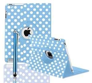 ROTATING 360 LEATHER CASE COVER SCREEN PROTECTOR FOR APPLE IPAD 2 AND 3 AND IPAD 4 4TH GEN - B