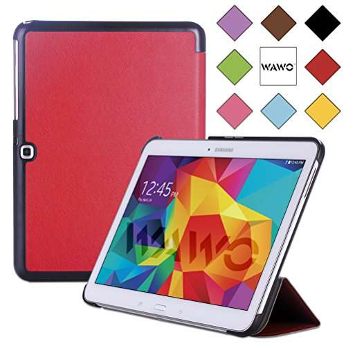 WAWO Samsung Galaxy Tab 4 10.1 Inch Tablet Smart Cover Creative Fold Case - Red
