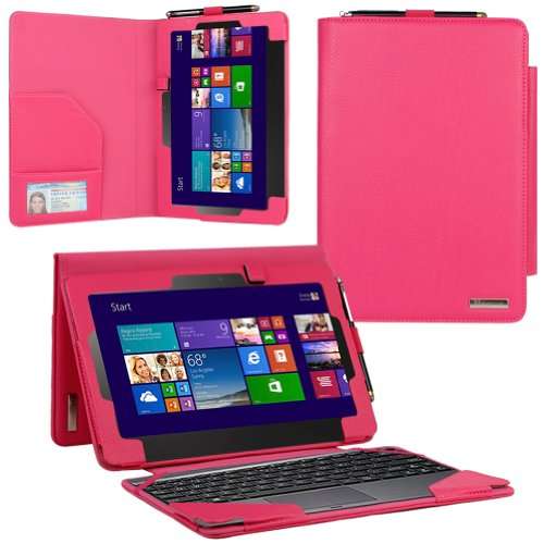 Evecase 2-in-1 Leather Keyboard Portfolio Stand Case Cover for ASUS Transformer Book T100 / T100TA-C