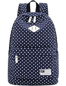 Canvas Backpack Travel School Shoulder Bag Dot Printing Teenage Girls Bags for 14