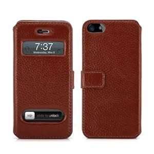 Alienwork Case for iPhone 5;iPhone 5S Case Leather brown AP523-03
