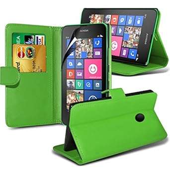 Leather Wallet Flip Case Skin Cover With LCD Screen Protector Guard For Nokia Lumia 530 By i-Tronixs