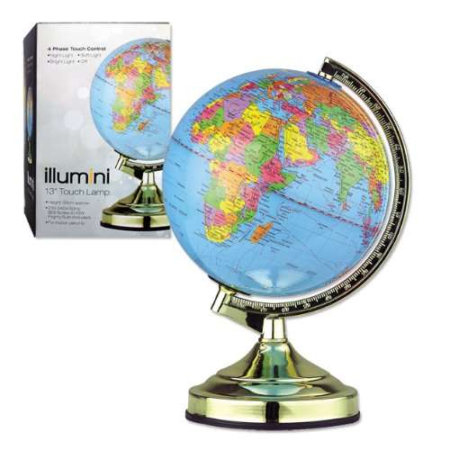 Illumini 13-inch Globe Touch lamp with Bulb