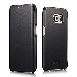 Galaxy S6 edge case MH Designs Genuine Leather Galaxy S6 edge cover with Lateral-F (Buffed Black)