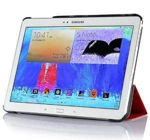 IVSO Slim Smart Cover Case for Samsung Galaxy Note 10.1 2014 Edition Tablet with Auto Sleep (Red)