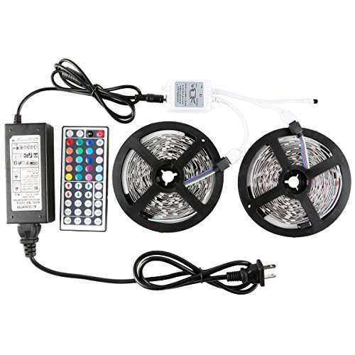 WenTop Led Strip Lights Kit Non-waterproof SMD 5050 32.8 Ft (10M) 300leds RGB 30leds/m with 44key Ir