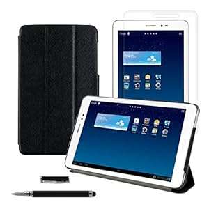 kwmobile 3in1 set: Ultra Slim Smart Cover for Huawei MediaPad T1 8.0 / Honor T1 in Black with c