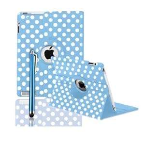 ARMEL 360 Degree Rotate Stand Case PU Leather Smart Cover with Sleep/Wake Function f (Blue Polka)