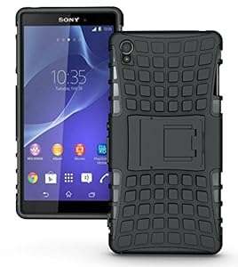 JKase DIABLO Series Tough Rugged Dual Layer Protection Case Cover with Build in Stand for Sony
