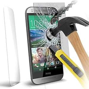 HTC One Mini 2 Case Custom Made Tempered Glass Crystal Clear LCD (HTC One Mini 2 Tempered Glass)