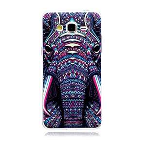 For Galaxy Grand Prime PpiiNnKk Tribal Elephant Animal Design Style [Ultra Thin] [Clear] Flexi