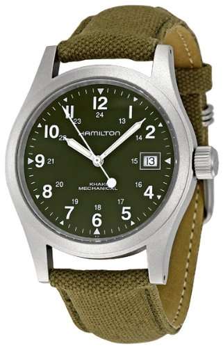 Hamilton Men's HML-H69419363 Stainless Steel Watch with Khaki Field Green Strap