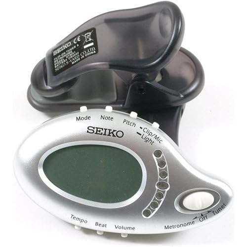 Seiko STMX1 Hybrid Clip-on Vibration Tuner / Metronome - for Guitar/Violin/Bass/Viola/Cello etc
