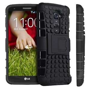 Fosmon HYBO-RAGGED Series Hybrid Dual Layer Heavy Duty Stand Case Cover for LG G2 / Optimus G2 / LG