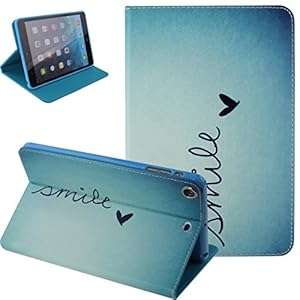 Kakashop Case for iPad Mini CaseStand Case for iPad Mini 3Flip Case for iPad Mini 2F (Love Smile)