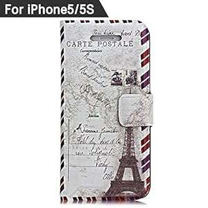 Gamsy Retro Vintage Series Apple iPad iPhone PU Leather Flip Case Cover ( (Envelope Eiffel Tower)