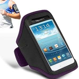 Gbos - Htc One M7 Purple Adjustable Armband Gym Running Jogging Sports Case Cover Holder Purple
