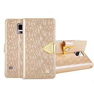 Atdoshop(TM) 1PC Luxury Leather Flip Wallet Cover Case For Samsung Galaxy S5 i9600 (Gold)