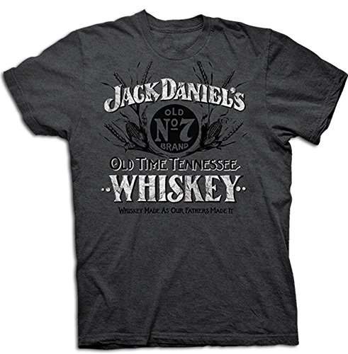 Jack Daniels Men's Daniel's Corn Mash Short Sleeve T-Shirt Grey X-Large