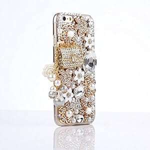 RXYYOS 3D Luxury Bling Diamond Crystal Rhinestone Clear Hard Back Case Cover For iPhone 6 P (E55)