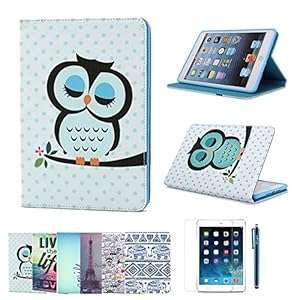 iPad 2 iPad 3 iPad 4 Case iPad 2 iPad 3 iPad 4 Cover DEENOR Sleep Owl Flip Case PU Leather (OWL)