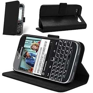 Celicious Notecase W PU Leather Wallet Style Case for BlackBerry Q20 Classic - Black | [I (Black)