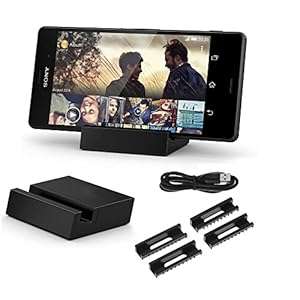 VicTsing Black Magnetic Desktop Charger Data Sync Charging Dock Stand Dockin (For Sony Xperia Z3)