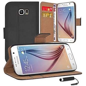 Samsung Galaxy S6 Edge - Premium Leather Book Wallet Case Cover Pouch Screen Protector With Mi