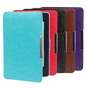 Armel Ultra Compact Smart Leather Case Cover for for New Kindle Paperwhite 2013 & Previou (cyan)