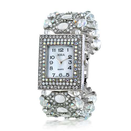 Bling Jewelry CZ Opal Lite Womens Strand Evening Wear Watch