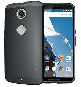 TUDIA Ultra Slim LITE TPU Bumper Protective Case for Google Nexus 6 (Black)