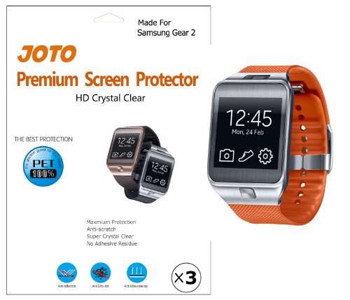 JOTO - Samsung Gear 2 Screen Protector Film Ultra Crystal Clear (Invisible) with Lifetime Replacemen