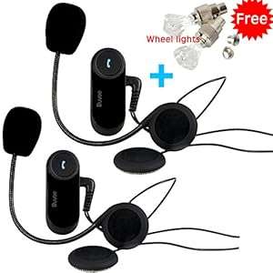 Buyee 2x BT interphone Bluetooth Motorbike Motorcycle helmet intercom Headset 800M rider to pil
