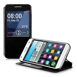 kwmobile Practical and chic FLIP COVER case for Huawei Ascend G7 in Black
