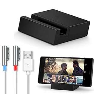 Malloom Magnetic USB W/LED Cable Desktop Dock Charging for Sony Xperia Z3 / Z3 Compact (Silver)