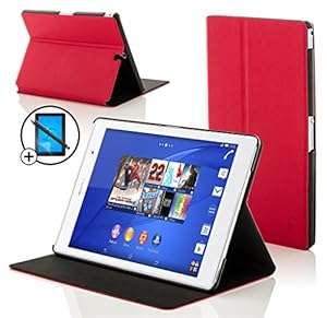 Forefront Cases New Leather Clam Shell Case Cover for Sony Xperia Z3 8-inch Tablet Compact (RED)