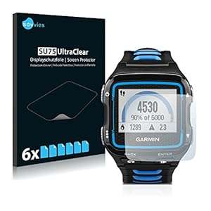 6x Screen Protector - Garmin Forerunner 920XT - Crystal-Clear Bubble-Free
