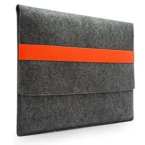 Sinoguo Basic Gray Felt Handmade Case Bag Holder Sleeve Cover Pouch with Elastic Band for 13