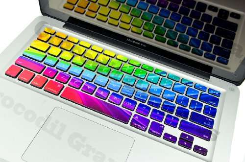 Crocodil Graphics - Rainbow Stripes Keyboard Stickers for MacBook Pro 13, 15, 17 and MacBook Air 13"